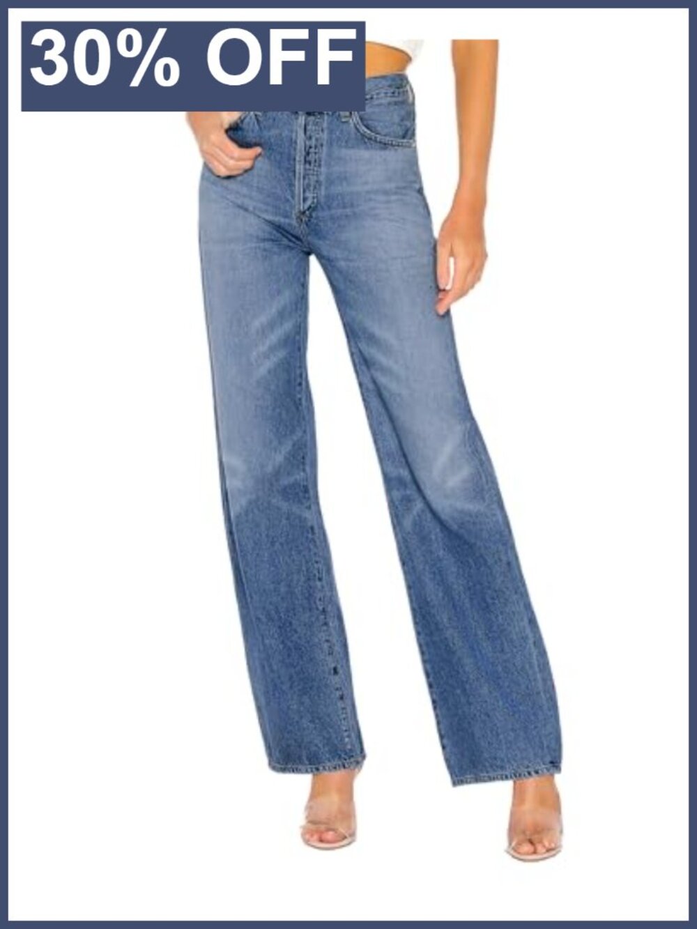 Women's High Waisted Wide Leg Straight Jeans Baggy Denim
